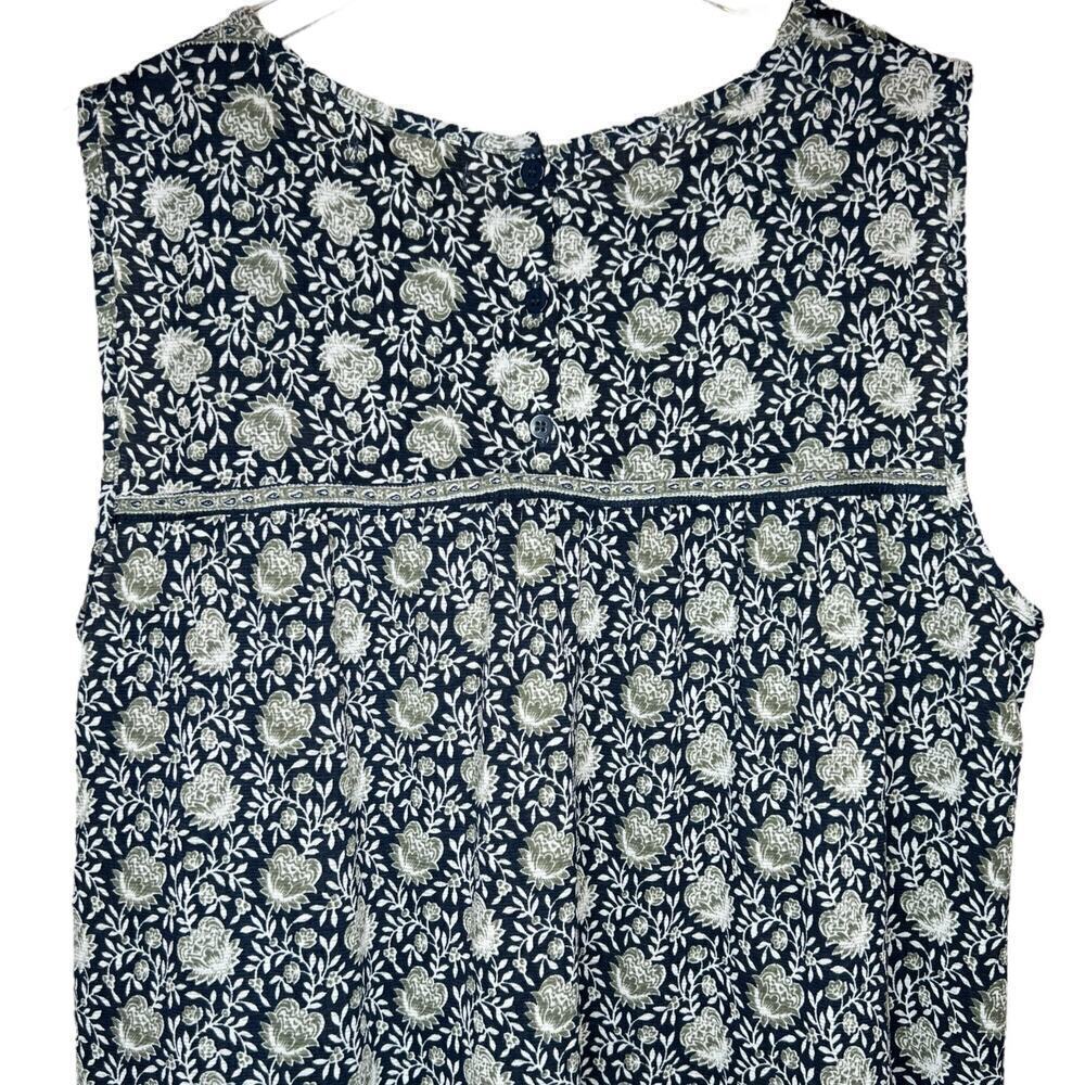 MAX STUDIO Couper Cut Sleeveless Maxi Dress Floral Print Blue Size Medium - Picture 7 of 11